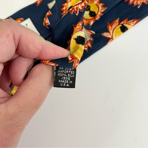 Save The Children Stephanie Age-7 Cool Summer Sun Silk Tie Blue Yellow Mens OS - Picture 4 of 7